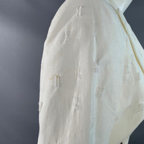 ESCADA Size S White Cotton Blend Textured Peak Lapel Jacket Blazer - Picture 5 of 10